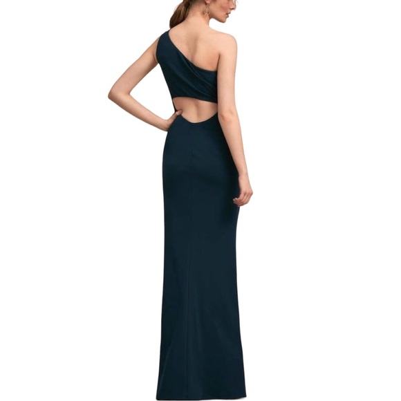 Katie May x BHLDN Gwyneth 4 | S Black One-Shoulder Column Formal Maxi Gown - Picture 3 of 6